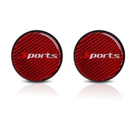 2PCS Car Cup Holder Coaster, 2.85 Inch Carbon Fiber Cup Holder Insert Coaster Pad, Non-Slip Embedded Cup Mat, Universal Car Interior Accessories for Most Vehicles (Red/Sports)