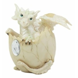 Ebros April Birthstone Dragon Egg Statue Diamond Gem Birthday Dragon Hatchling