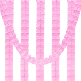 PATIKIL 9.8ft Four-Leaf Garland, 6 Pack Tissue Paper Hanging Flower Garland Reusable Streamers for Party Wedding Backdrop Decorations, Light Pink