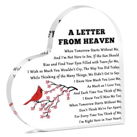 Memorial Acrylic Heart Keepsake Remembrance Sympathy Gifts for Loss for Friends Family Coworker Bereavement Heart Shaped Acrylic Plaque for Friends Condolence Grieving Keepsake Grief Gifts