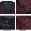 DiBanGu Mens Paisley Suit Vest Silk Jacquard Waistcoat and Necktie