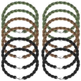 HaoHanEup 12Pcs Trouser Twists Military, Elastic Boot Bands, Trouser Twists Leg Ties, Military boot straps With Metal Hooks for Navy Army Air Force Outdoor Activity (Black, Green, Khaki)