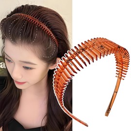 Comb Type Headband, No Pain, 1.4 inches (3.5 cm), Wide Hair Band with Deep Teeth Comb, Anti-Slip Treatment for Firm Holding, No Drafts, Comfortable, Lightweight, Ponytail, Bun Head, For Masquerade