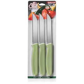 Alfi All-Purpose Knives Aerospace Precision Pointed Tip - Home And Kitchen Supplies - Serrated Steak Knives Set | Made in USA (Sage)