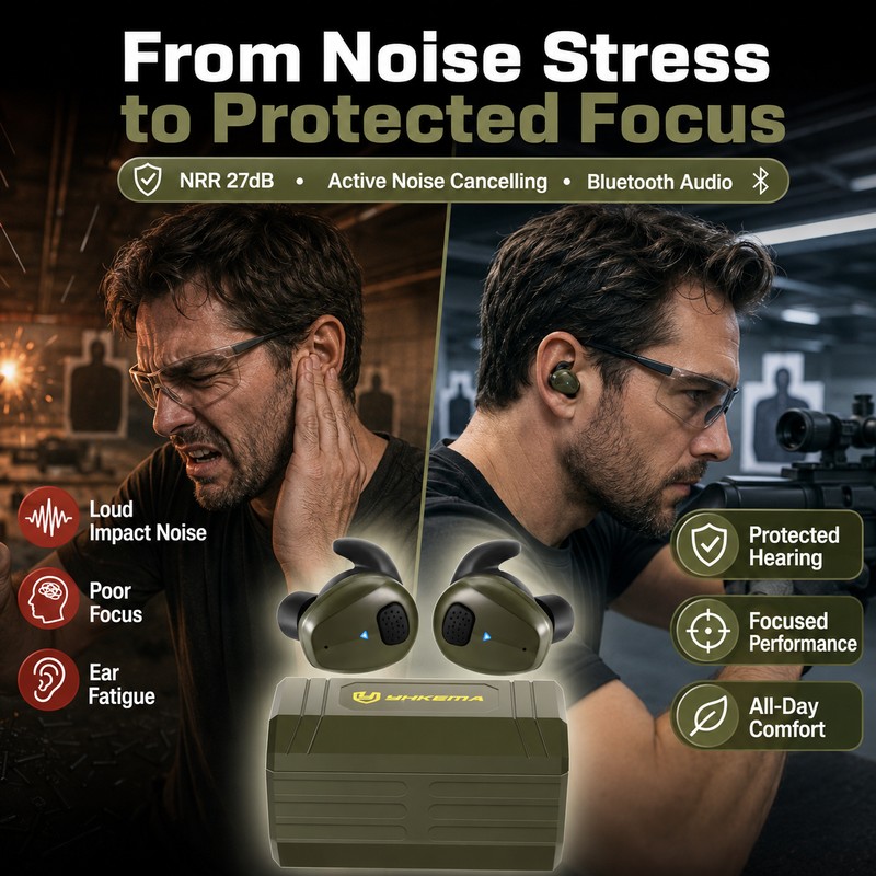 Shooting Earplugs for Hearing Protection – Bluetooth Noise Reduction Earbuds