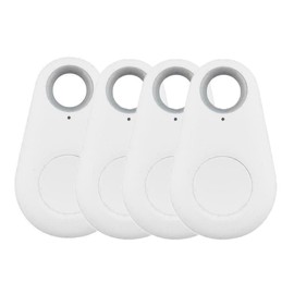 Riloer Mini Smart Bluetooth 4.0 GPS Tracker Finder, Suitable for Car Baby Key Pet Location Alarm, 4X White