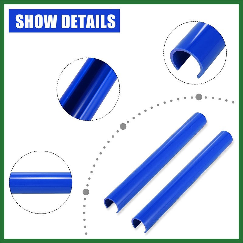Motoforti Pair Front Grille Trim Strips Cover Blue ABS Replacement