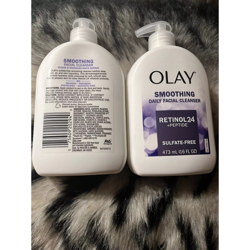 Olay Smoothing Daily Facial Cleanser Retinol 24 Peptide Sulfate Free