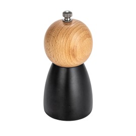Bloomingville, Black Two-Tone Rubberwood Salt and Pepper Mill, Natural, Small