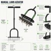 Manual Lawn Aerator for Soil Care – 15-Spike Adjustable Yard
