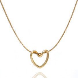 Cmarts Dainty 14K Gold Plated Heart Pendant Necklace for Women Delicate and Cute Love Heart Necklace Pendant Necklace Festival Jewelry Gift for Her