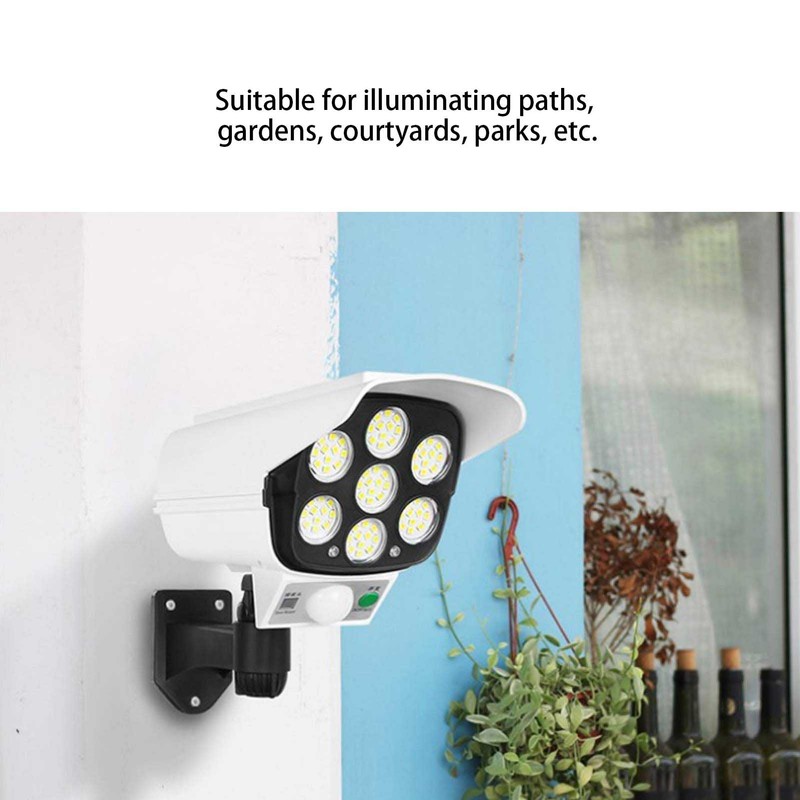Solar LED Wall Light Simulated Camera Induction Lamp Remote Control