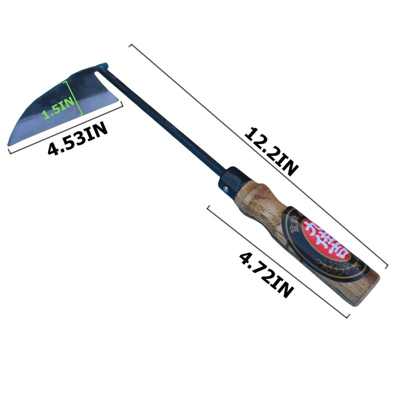 KOOYORK Japanese Garden Tools, Scythe Tool Long Handle, Garden Hoe