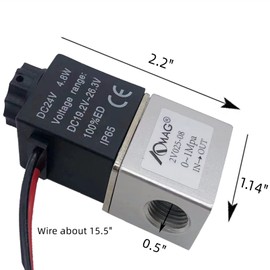 AOMAG® 1/4" DC 24V 2 Way Normally Closed Pneumatic Aluminum Electric Solenoid Air Valve