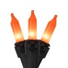 Mini Christmas Light Set - Orange - 20.25' Black Wire
