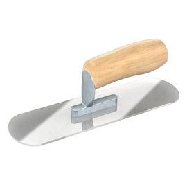 Bon Pool Trowel - 14" x 4" Plexiglass Blade | Short Shank Pool Finishing Trowel with Camel Back Wood Handle | Flexible Rounded Blade for Smooth Curved Surface Finishing