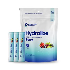 Hydralize Electrolyte Formula - Hydration Drink Mix - With Pink Himalayan Salt, Magnesium Glycinate, Potassium Chloride - For Hydration Support and Daily Wellness - Berry Flavor - 30 Stick Packs