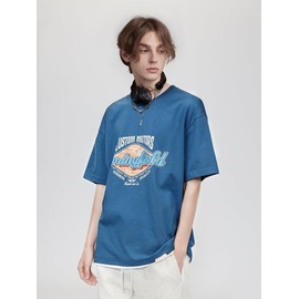 Vamtac Men's T-Shirts for Men Graphic Tees Y2k Shirts Men Oversized Tee Blue Shir Vintage Tee Streetwear Summer Shirts