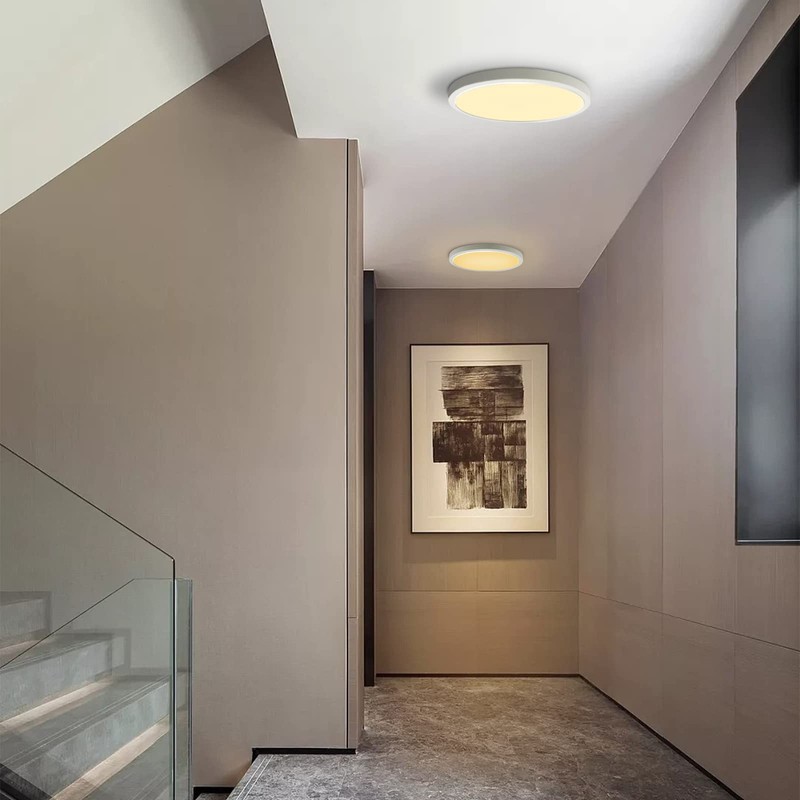 Taoellen 9W Ultra-Thin LED Ceiling Light, 3000K Warm White, φ120mm