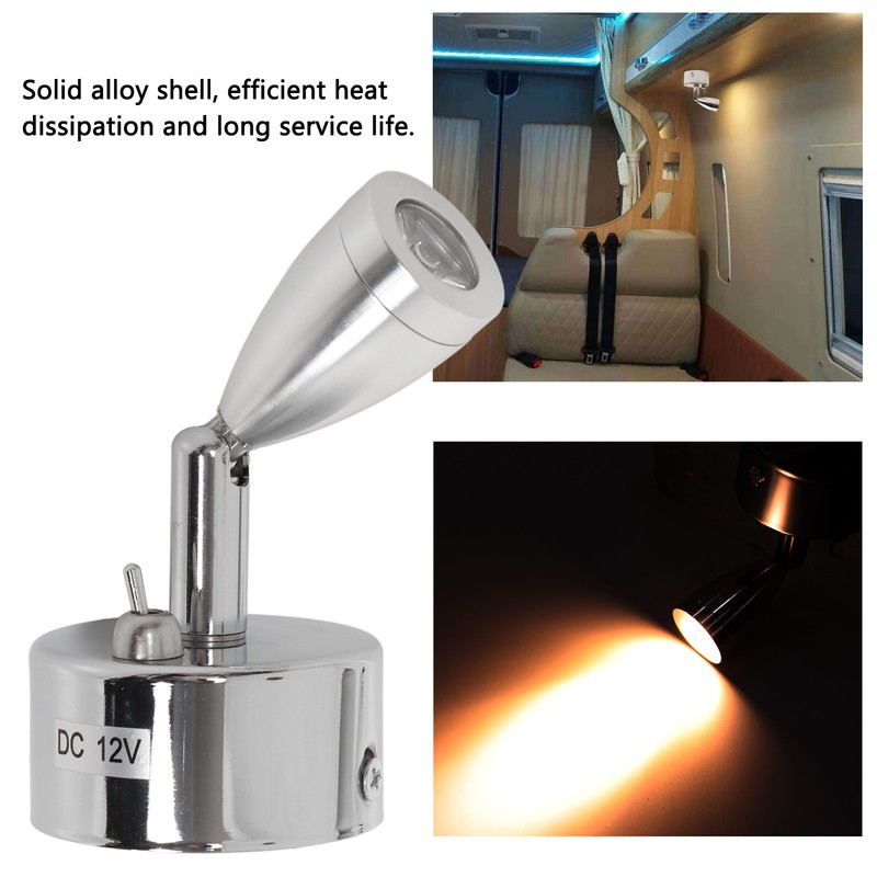 12V 3W LED Small Spotlight Warm White Swivel Reading Lamp