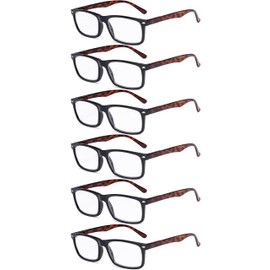 Eyekepper 6-Pack Men's Reading Glasses - Tortoise Arm +1.50