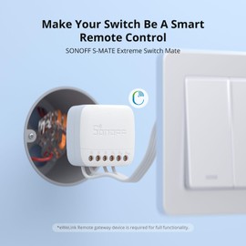 SONOFF S-Mate 2 Smart WiFi Switch Mate, Smart WiFi Switch Works with MINIR3/MINIR4/MINIR4M, Smart Alexa Light Switch, No Neutral Conductor Solution
