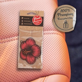 Hibiscus Flower Car Air Freshener 6 Pack Scented with Essential Oils (6 Pack)