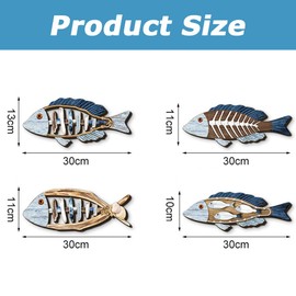 4Pcs Wall Hanging Decor,Fishes Wall Hanging Decor,Sea Decorations,Wooden Hanging Decoration,Hanging Decor,Fishes Hanging Decoration,for Home,Bathroom,Living Room,Bedroom,Bar,Restaurant