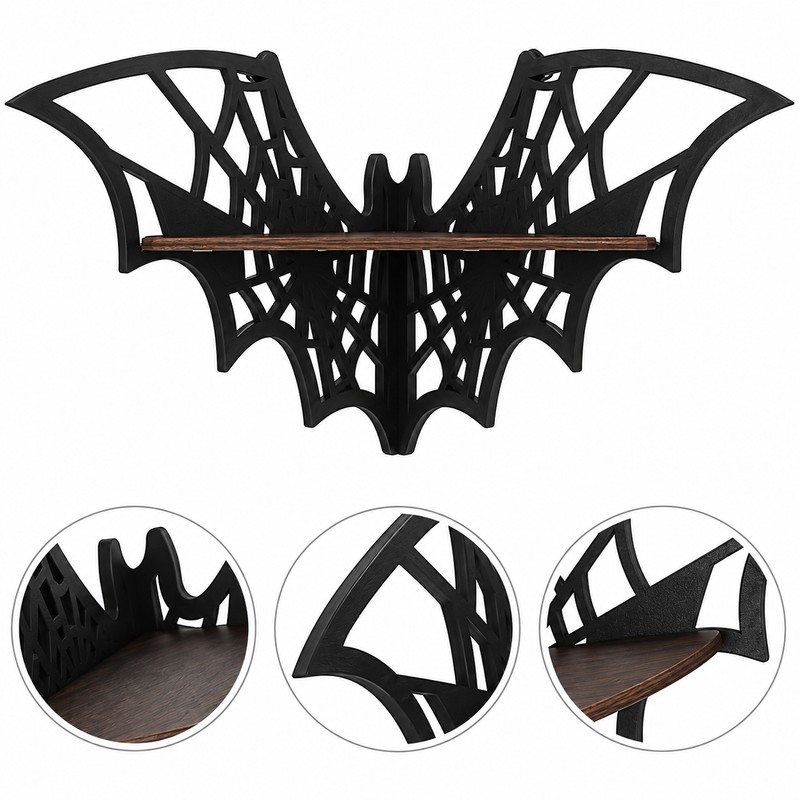 Wooden Bat Corner Shelf for Home Decor – Hollow Wall