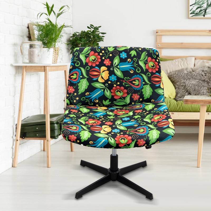 Armless Criss Cross Chair Cover Protectors Stretchable Removable Wide Seat