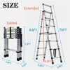 Telescoping Ladder 1.93M/6.5FT A-Frame Aluminum Extension Ladder Multi-Purpose Adjustable Folding