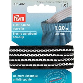 Prym Non-Slip Waistband Tape, Black, 25mm