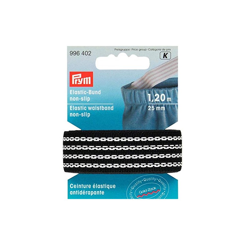 Prym Non-Slip Waistband Tape, Black, 25mm