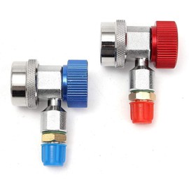 Hsthe Sea Adjustable R134A Quick Coupler Fittings High-Low Connector, AC R134A Adapter, 1/4 inch SAE HVAC Fittings, HVAC Freon Manifold Gauge Hose Connector Kit