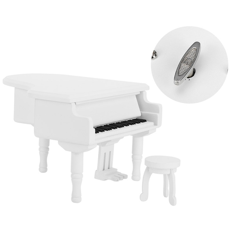 Wood Piano Model Music Box Jewelry Storage Musical Boxes with
