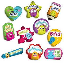 Build and Support Good Character Traits and Behavior in Kids and Students Monthly Character Brag Tag Value Pack: 100 Tags (10 Tags for Each Design)
