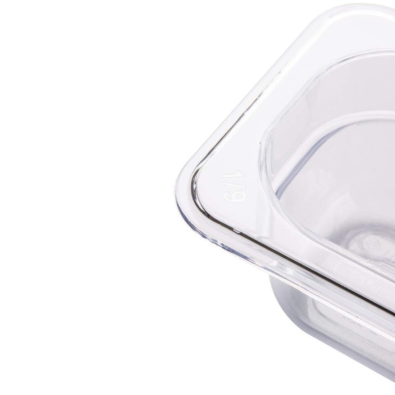 Vogue 13173 1/9 Gastronorm Container Clear Catering Food Storage Pan,