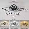 haodengshi 25" Black Geometric Ceiling Fan with Lights and Remote