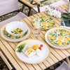Melamine Dinnerware Sets- 12pcs Melamine Plates and Bowls Set for