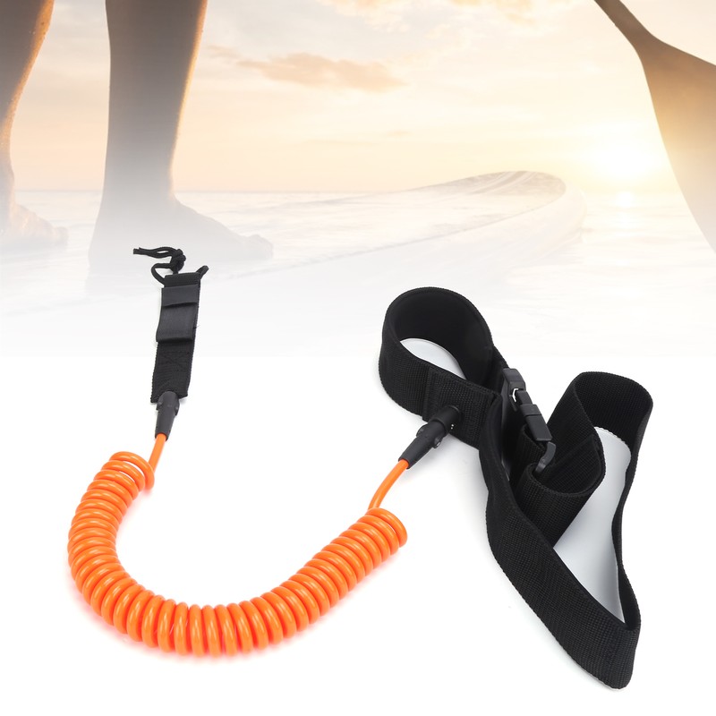 Surfboard Leash TPU Heliciform Comfortable HighElastic Surfing Safety Traction Rope(Orange