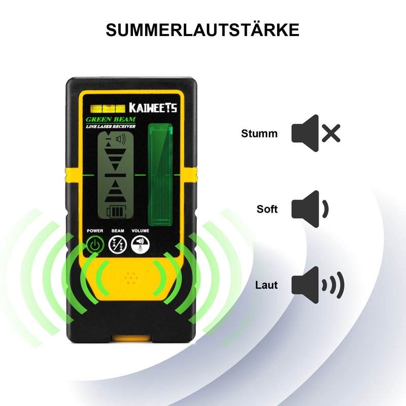 KAIWEETS Laser Detector Receiver for 3 x 360 Laser Leveler