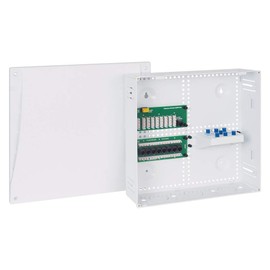 ICC 14” Plastic Structured Wiring Enclosure, Media Enclosure with Cover, Recessed Wall Box for Distribution of Networking Services, White