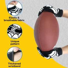 LynsaTac Youth Football Gloves for Ages 5-12 - Enhanced Ball Control, Durable & Affordable Sport Gear,Big White Spider