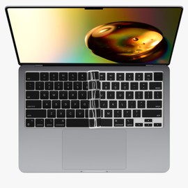 kwmobile Keyboard Cover Compatible with Apple MacBook Air 13.6 M3 2024 A3113 - Keyboard Cover US English QWERTY - Black