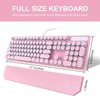 Camiysn Typewriter Style Mechanical Gaming Keyboard, Pink Retro Punk Gaming