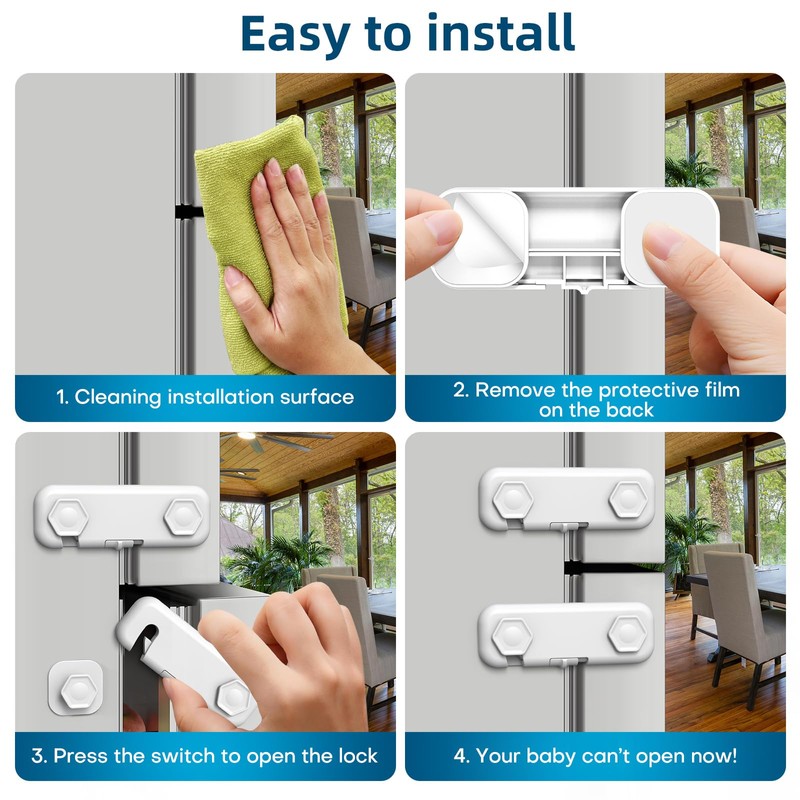8 Pack Baby Proofing Cabinet Locks, Child Safety Locks for