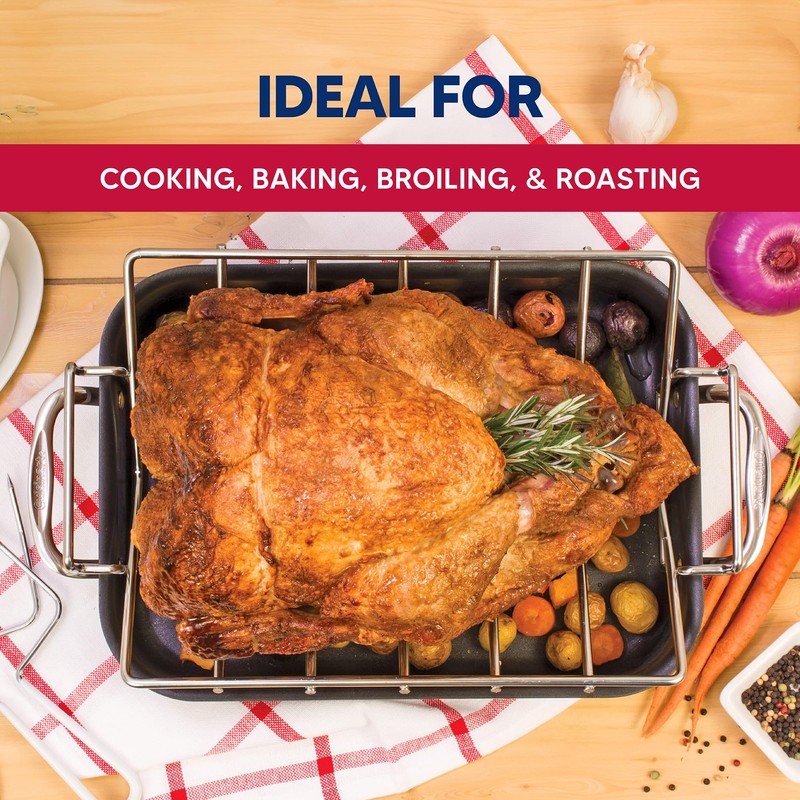 HIC Kitchen Roasting Pro V-Shaped Baking Rack, Chrome-Plated Steel, For