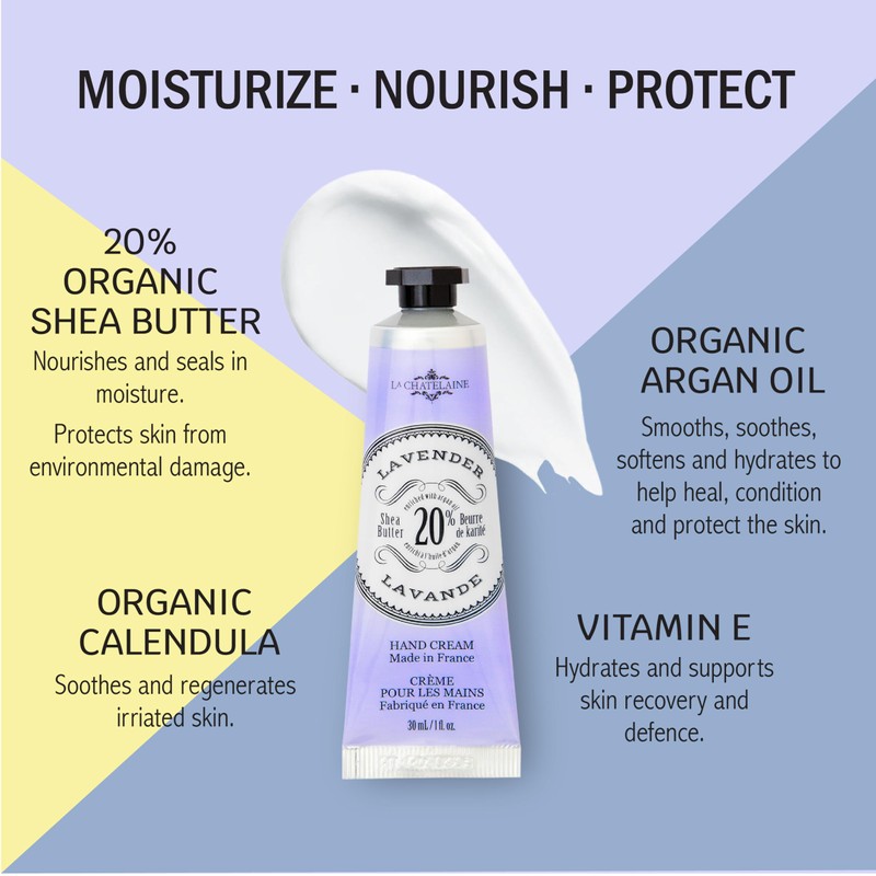 La Chatelaine French Hand Cream Trio Tin, Holiday Gift Set,