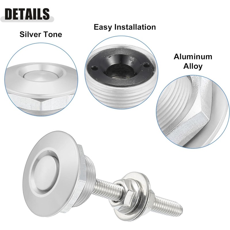 4 PCS Quick Release Hood Pins, Universal Aluminum Vehicle Hood