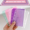 12 Pcs A5 Binder Pockets, 5 Hole Clear Zipper Pouch